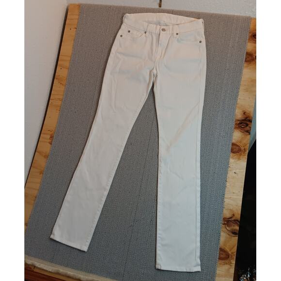 7 For All Mankind Favorite Jeans Women's 28 28X32 White Out Straight Leg - Picture 4 of 16